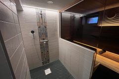 rintamamiestalon pesutilat ja sauna yhdistettynä 